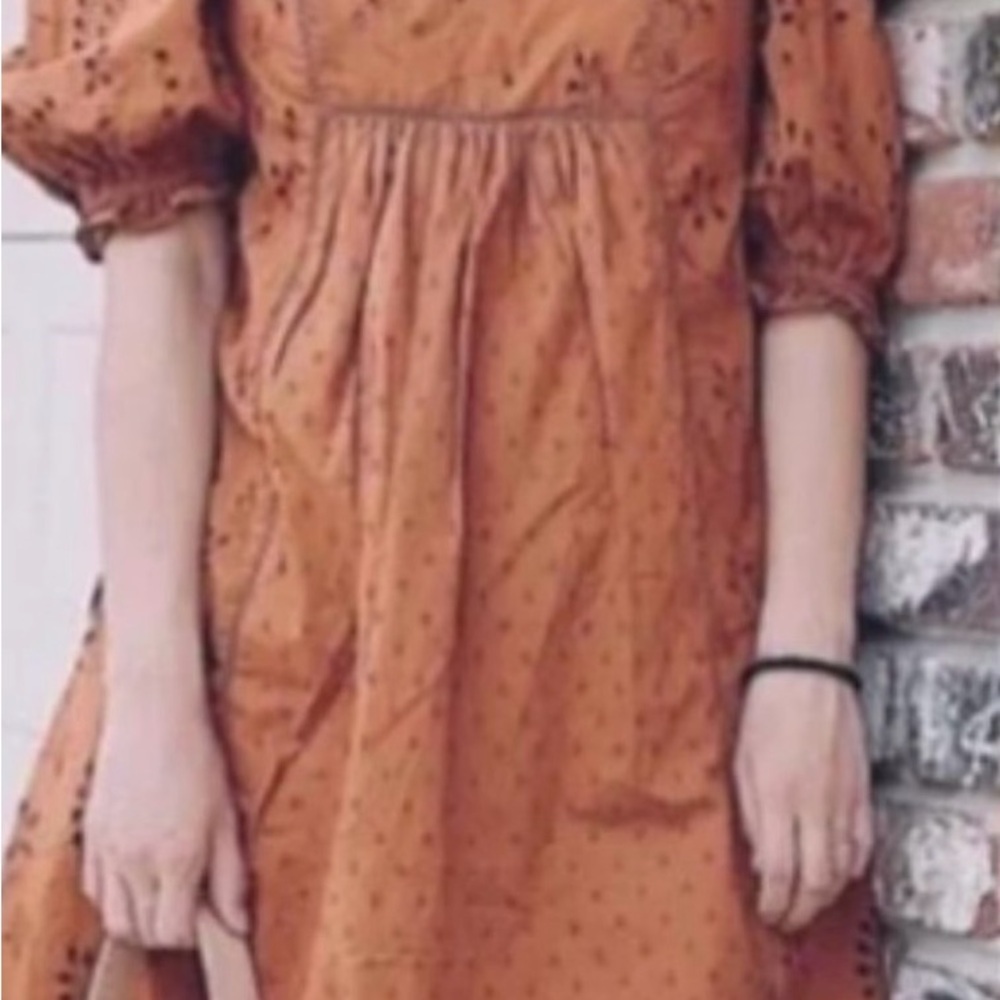 Universal Thread Orange Puff Sleeve Sundress - image 1